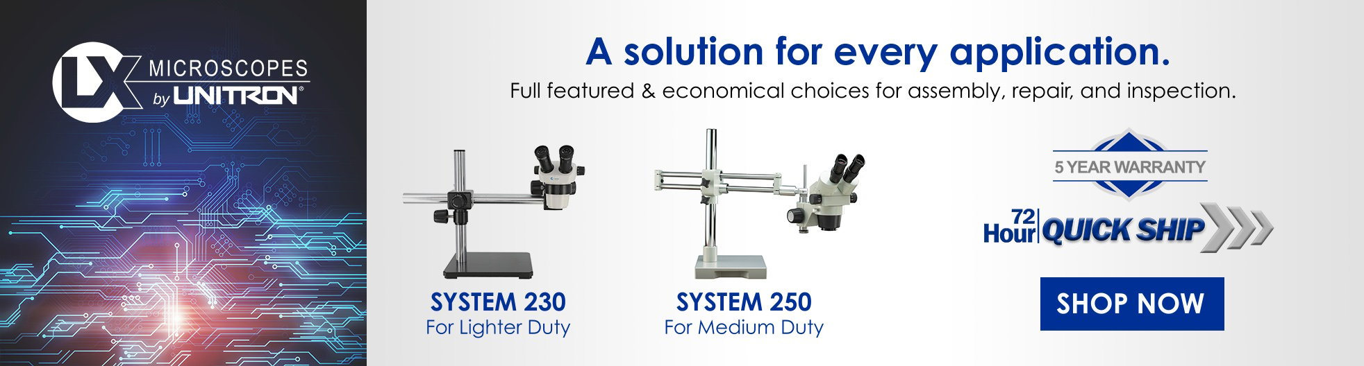 Quick Ship LX Microscopes by Unitron - Systems 230 and 250