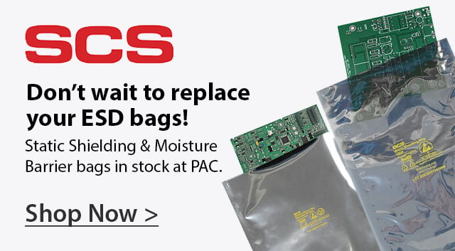 Static Shielding & Moisture Barrier bags in stock at PAC.