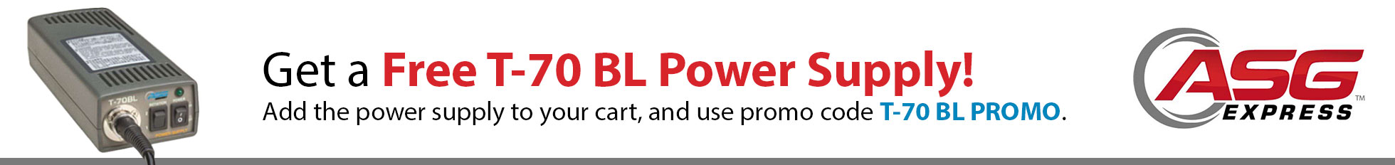 Get a free T-70 BL Power Supply when you buy this ASG Torque Driver