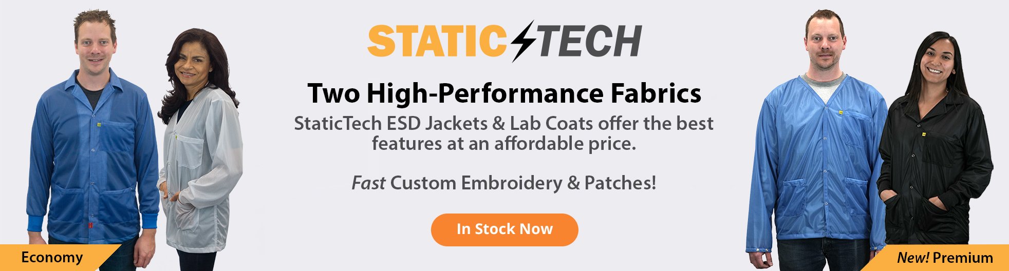 StaticTech ESD Smocks In Stock