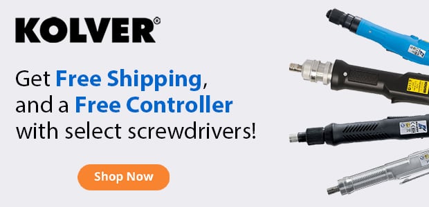 Get Free Shipping and a Free Controller with select Kolver Screwdrivers