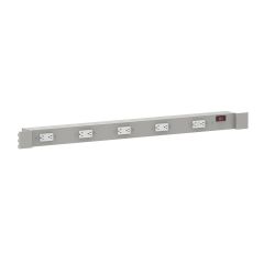 Single-Sided 15-Amp Power Beam with 8 Outlets, 60"