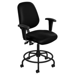 BioFit Amherst (AM) Cleanroom Chair with Tubular Steel Base & Attached Footring, Vinyl