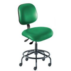 BioFit EE Series EES-L-RC ESD Chair with Tubular Steel Base & Attached Footring, Fabric