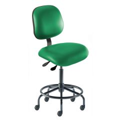 BioFit EE Series EES-L-RC Cleanroom Chair with Tubular Steel Base & Attached Footring, Vinyl