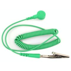 Botron B2028G Wrist Strap Coil Cord with 1/8" Snap, Green, 12'