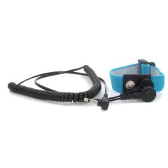 Botron B9358 Adjustable Dual Wire Wrist Strap with 1/8" Snap, Blue, includes 6' Coil Cord