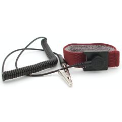 Botron B96108 Constant Contact Hinge Adjustable Wrist Strap with 1/8" Snap, Burgundy, includes 6' Coil Cord