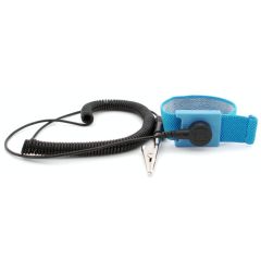 Botron B9608 Constant Contact Hinge Adjustable Wrist Strap with 1/8" Snap, Blue, includes 6' Coil Cord