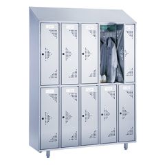 2-Tier Stainless Steel Lockers with 10 Compartments