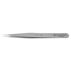 Excelta 0-SA-AM TealShield&trade; &#9733;&#9733;&#9733;&#9733; General Purpose Straight Strong Antimicrobial Neverust&reg; Stainless Steel Tweezers with Semi Fine, Precision Pointed Tips
