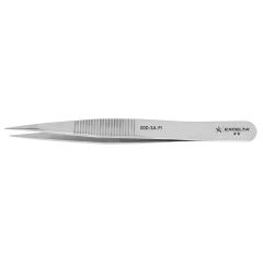 Excelta 00D-SA-PI Two Star 4.75" Straight Strong Point Anti-Magnetic Tweezer with Serrated Tips