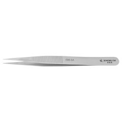 Excelta 00D-SA Three Star 4.75" Straight Strong Point Anti-Magnetic Tweezer with Serrated Tips