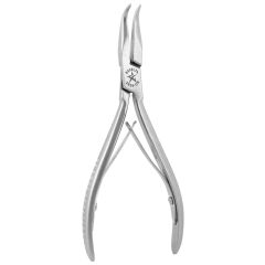 Excelta 2829D-CR Medium Serrated Jaw Bent Nose Stainless Steel Cleanroom Pliers, 5.75" OAL