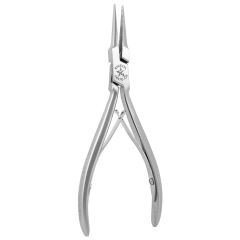 Excelta 2847D-CR Medium Serrated Jaw Needle Nose Stainless Steel Cleanroom Pliers, 5.75" OAL