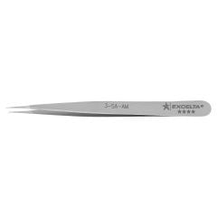 Excelta 3-SA-AM TealShield&trade; &#9733;&#9733;&#9733;&#9733; Straight Antimicrobial Neverust&reg; Stainless Steel Tweezers with Very Fine, Precision Pointed Tips