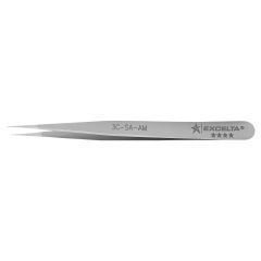 Excelta 3C-SA-AM TealShield&trade; &#9733;&#9733;&#9733;&#9733; Straight Antimicrobial Neverust&reg; Stainless Steel Tweezers with Very Fine, Precision Pointed Tips