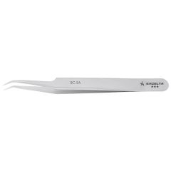 Excelta 5C-SA &#9733;&#9733;&#9733; Neverust&reg; Stainless Steel Tweezers with 45&deg; Circumvented, Oblique Angled, Ultra-Fine, Pointed Tips