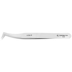 Excelta 6-SA-PI Two Star 4.56" Angled Flat Sharp Point Anti-Magnetic Tweezer