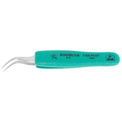 Excelta 7-SA-PI-ET Two Star 4.50" Curved High Precision Point Anti-Magnetic Ergonomic Tweezer