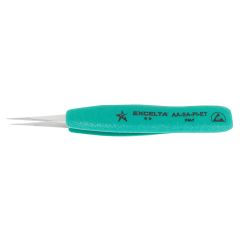 Excelta AA-SA-PI-ET ★★ ESD-Safe General Purpose Stainless Steel Boley Tweezer with Ergo-Tweeze® Cushioned Grips & Straight, Strong Medium Tips