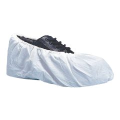 Heavy-Duty Cross Linked Water-Resistant Polyethylene Shoe Covers, White