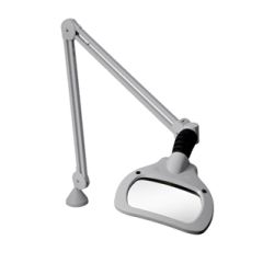Luxo 18846LG WAVE+LED Magnifier with 3.5 Diopter Lens & Edge Clamp, Light Grey