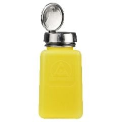 Menda 35276 Yellow HDPE One-Touch DurAstatic&trade; SQ Bottle, 6oz.