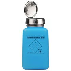 Menda 35299 HDPE One-Touch DurAstatic™ Dissipative "Isopropanol" Printed Bottle, Blue, 6oz.