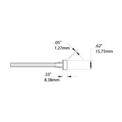Metcal TATC-603 Blade Tweezer Cartridge, 15.75mm Drawing