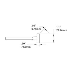 Metcal TATC-606 Blade Tweezer Cartridge, 27.9mm Drawing