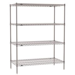 18" x 24" x 63" Metroseal Gray Wire Shelving Unit with 4 Super Erecta® Wire Shelves 