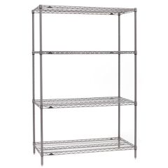 18" x 30" x 74" Metroseal Gray Wire Shelving Unit with 4 Super Erecta® Wire Shelves 