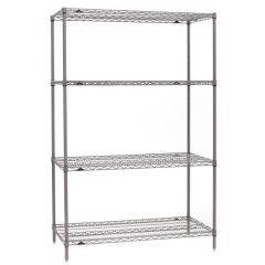 21" x 54" x 74" Metroseal Gray Wire Shelving Unit with 4 Super Erecta® Wire Shelves 
