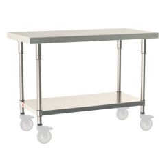 Metro TableWorx&trade; Mobile-Ready Stainless Steel Work Table with Type 304 Work Surface, Shelf Base & Legs
