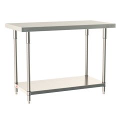 Metro TableWorx&trade; Stainless Steel Work Table with Type 304 Work Surface, Shelf Base & Legs