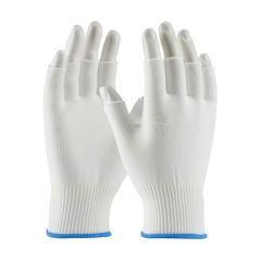 PIP 40-732 CleanTeam&reg; Uncoated Medium Weight Seamless Knit Nylon Clean Environment Half-Finger Gloves, 13-Gauge, White (Case of 300)