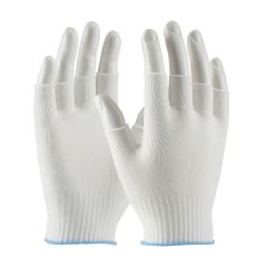 PIP 40-736 CleanTeam&reg; Uncoated Lightweight Seamless Knit Nylon Clean Environment Half-Finger Gloves, 13-Gauge, White (Case of 300)