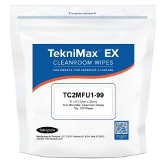 Teknipure TC2MFU1-99 TekniMax&trade; EX Microfiber Knit Cleanroom Wipes, 9" x 9" (Case of 1,000)