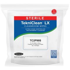 Teknipure TC2P99S Sterile TekniClean&trade; LX Polyester Knit Cleanroom Wipes, 9" x 9" (Case of 500)