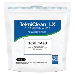 Teknipure TC2PL1-99G TekniClean&trade; LX Polyester Knit Cleanroom Wipes, 9" x 9" (Bag of 150)