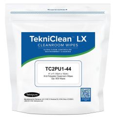 Teknipure TC2PU1-44 TekniClean&trade; LX Polyester Knit Cleanroom Wipes, 4" x 4" (Bag of 600)