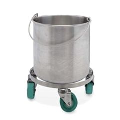 Texwipe TX7065 BetaMop&reg; Seamless Stainless Steel Bucket with Casters, 8 Gallon Capacity