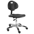 Lissner Lincoln Series Desk Height Chair with Aluminum Base, Black Urethane