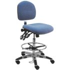 Lissner Lincoln Series Bench Height ESD Chair with Standard Seat & Back, Fabric, Aluminum Base