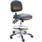 Lissner Lincoln Series Bench Height ESD Chair with Standard Seat & Back, Vinyl, Aluminum Base