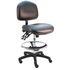 Lissner Washington Series Bench Height Cleanroom Chair with Large Seat & Back, Vinyl, Nylon Base