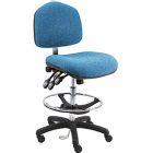 Lissner Washington Series Bench Height ESD Chair with Large Seat & Back, Fabric, Nylon Base
