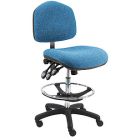 Lissner Washington Series Bench Height Chair with Large Seat & Back, Fabric, Nylon Base