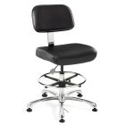 Bevco 8550 Doral Bench Height ESD Chair with Polished Aluminum Base, Fabric